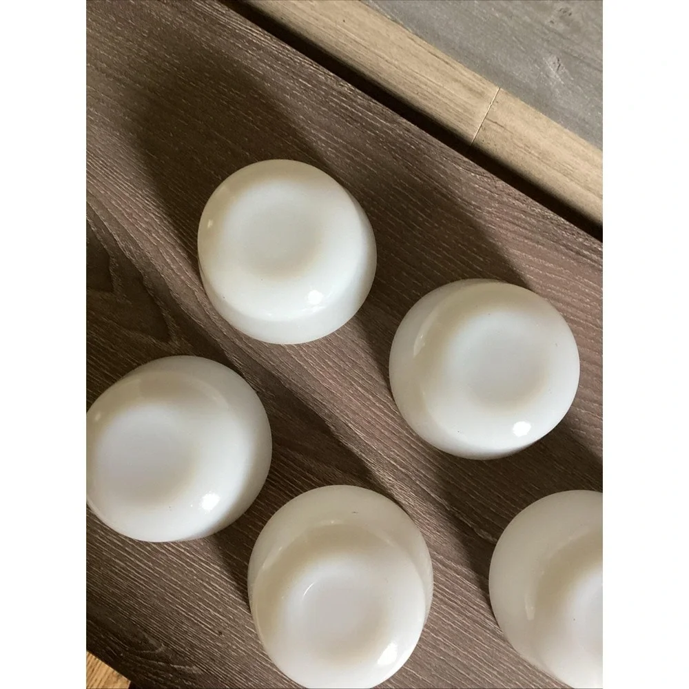 Vintage Custard Cups Ramekins Milk Glass Set of 5 White